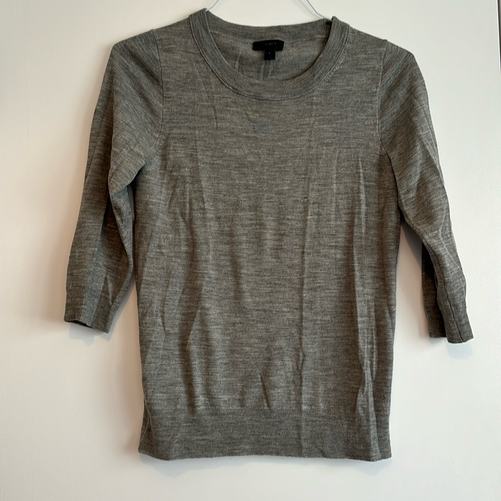 J Crew Size Small Heather Grey Sweater